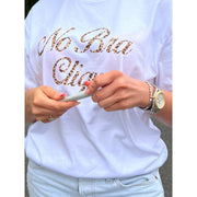 No bra clique leopard white tshirt