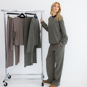 Striped olive/ navy  lounge set