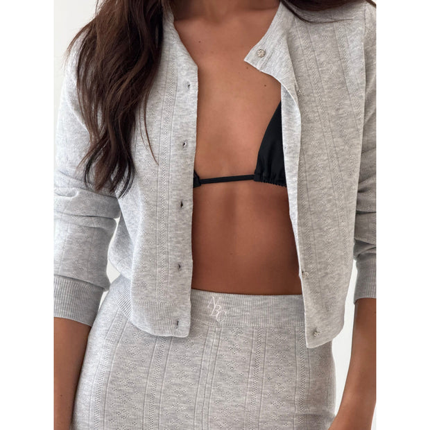 Pointelle grey lounge set