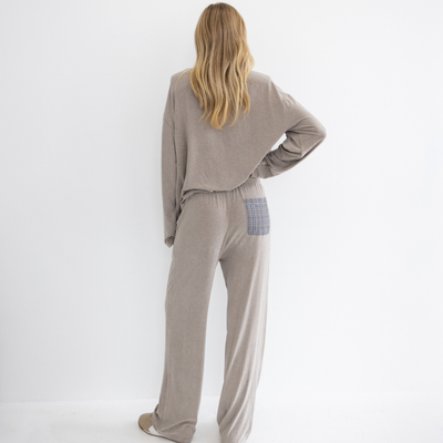 Soft lounge mink check co-ord