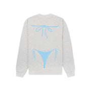 Grey/ baby blue bikini sweater