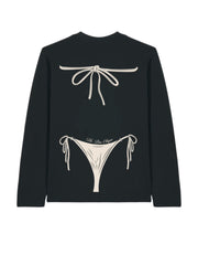Long sleeve black/cream bikini T-shirt