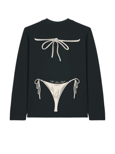 Long sleeve black/cream bikini T-shirt