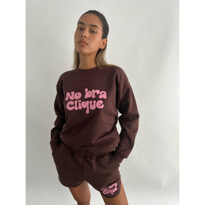 Bubble chocolate/pink sweater